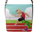 Sloth Race Flap Closure Messenger Bag (L)