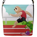 Sloth Race Flap Closure Messenger Bag (S)