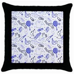 Fathers Day doodle Throw Pillow Case (Black)