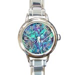 Iridescent Round Italian Charm Watch