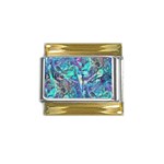 Iridescent Gold Trim Italian Charm (9mm)