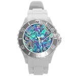 Iridescent Round Plastic Sport Watch (L)