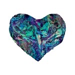 Iridescent Standard 16  Premium Heart Shape Cushion 