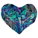 Iridescent Large 19  Premium Heart Shape Cushion