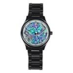 Iridescent Stainless Steel Round Watch