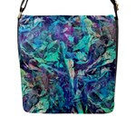 Iridescent Flap Closure Messenger Bag (L)