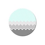 chevron teal grey Magnet 3  (Round)