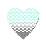 chevron teal grey Magnet (Heart)