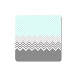 chevron teal grey Magnet (Square)