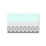 chevron teal grey Magnet (Name Card)