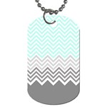 chevron teal grey Dog Tag (One Side)