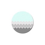 chevron teal grey Golf Ball Marker