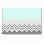 chevron teal grey Postcard 4 x 6  (Pkg of 10)