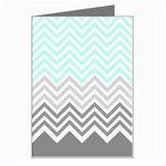 chevron teal grey Greeting Card