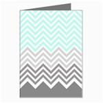 chevron teal grey Greeting Cards (Pkg of 8)