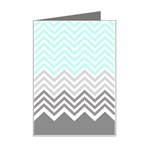 chevron teal grey Mini Greeting Card