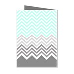 chevron teal grey Mini Greeting Cards (Pkg of 8)