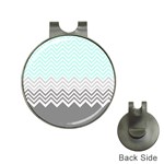 chevron teal grey Golf Ball Marker Hat Clip