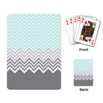 chevron teal grey Playing Cards Single Design