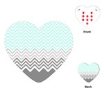 chevron teal grey Playing Cards (Heart)