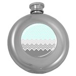 chevron teal grey Hip Flask (5 oz)