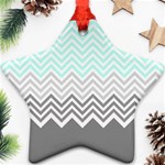 chevron teal grey Star Ornament (Two Sides)