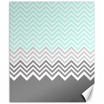 chevron teal grey Canvas 8  x 10 