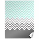 chevron teal grey Canvas 12  x 16 