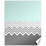 chevron teal grey Canvas 16  x 20 