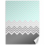 chevron teal grey Canvas 18  x 24 