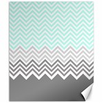 chevron teal grey Canvas 20  x 24 