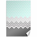 chevron teal grey Canvas 20  x 30 