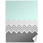 chevron teal grey Canvas 36  x 48 