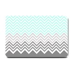 chevron teal grey Small Doormat