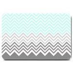 chevron teal grey Large Doormat