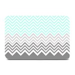 chevron teal grey Plate Mat