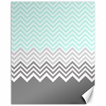 chevron teal grey Canvas 11  x 14 