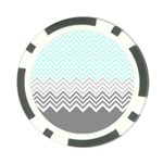 chevron teal grey Poker Chip Card Guard