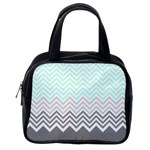 chevron teal grey Classic Handbag (One Side)