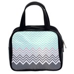 chevron teal grey Classic Handbag (Two Sides)