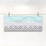 chevron teal grey Hand Towel