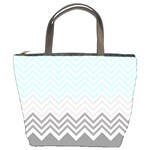 chevron teal grey Bucket Bag