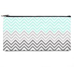 chevron teal grey Pencil Case