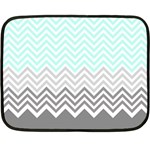 chevron teal grey Double Sided Fleece Blanket (Mini)