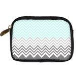 chevron teal grey Digital Camera Leather Case