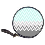 chevron teal grey Classic 20-CD Wallet