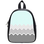 chevron teal grey School Bag (Small)