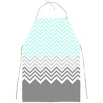 chevron teal grey Full Print Apron