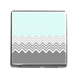 chevron teal grey Memory Card Reader (Square)