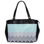 chevron teal grey Oversize Office Handbag